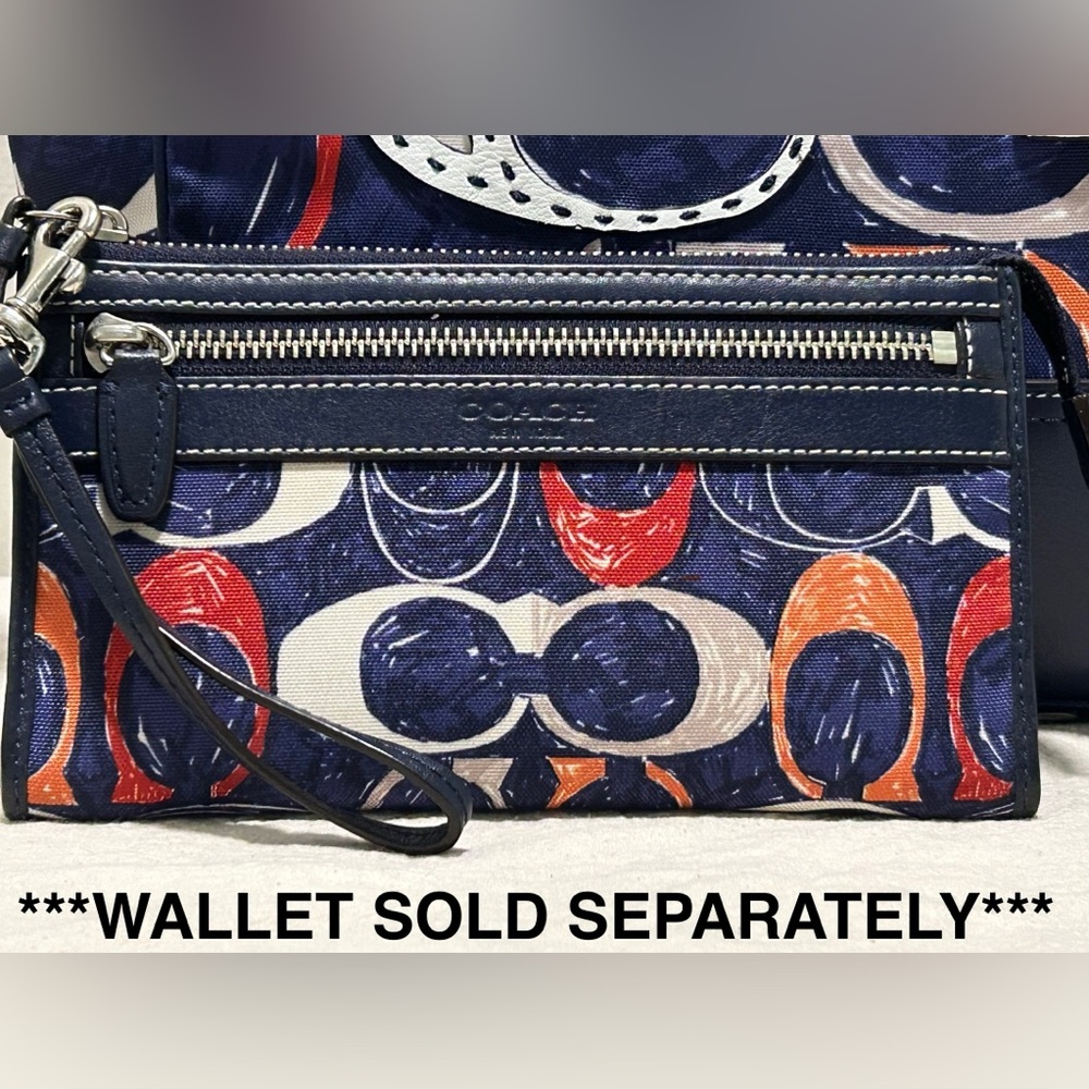 COACH Candace Legacy Heritage Scribble C & Leather Carryall in Navy Blue NWT - Picture 15 of 15